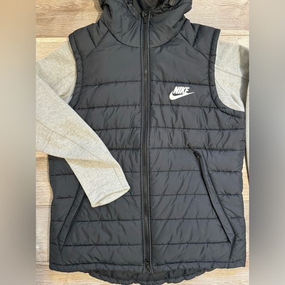 Nike~ Men’s Advance 15  Hooded Jacket Black Size‎ Large Hi-Low Hem Long Sleeve - Picture 6 of 13